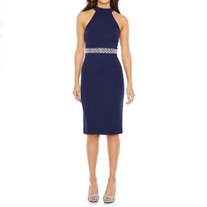 Rebecca B sleeveless appliqué body on dress